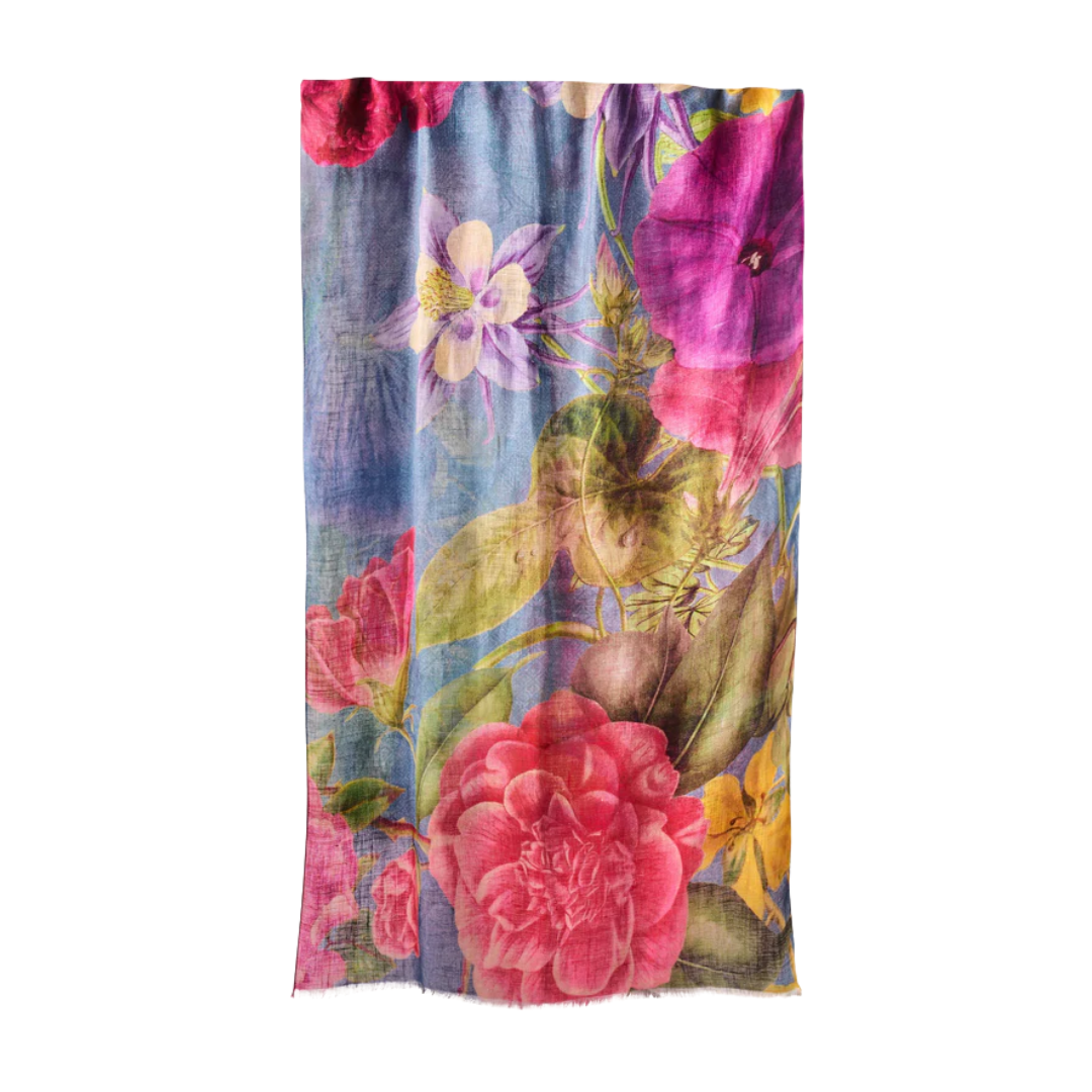 Floral Study Denim Scarf
