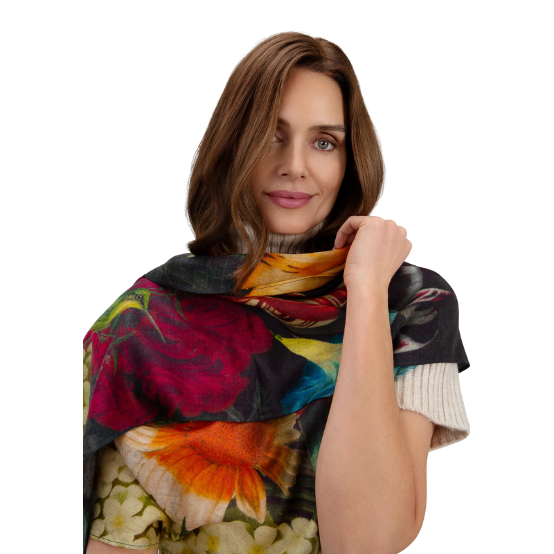 Chocolate Opulant Florals Wrap