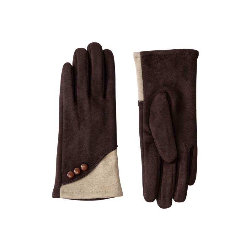 Chocolate &amp; Cream Rowan Suede Gloves