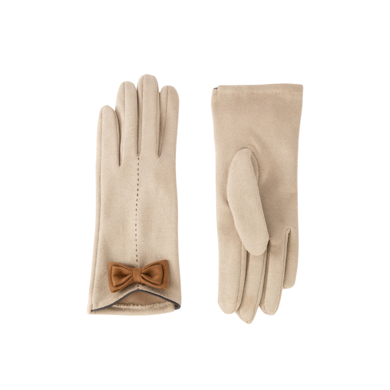 Taupe & Chocolate Adalyn Suede Gloves