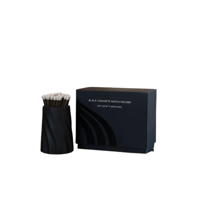 Black Concrete Safety Match Set