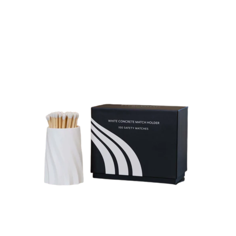 White Concrete Safety Match Set