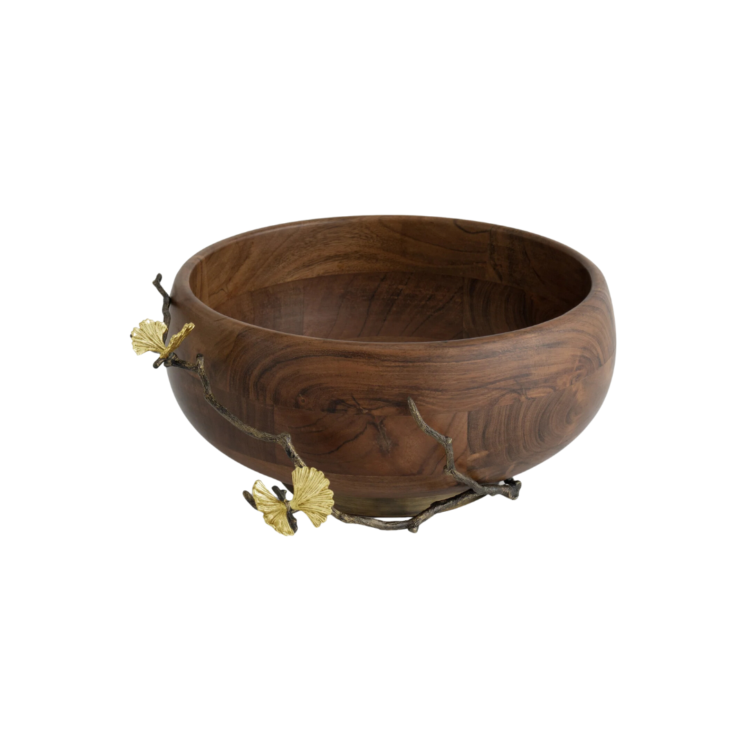 Michael Aram Butterfly Ginkgo Wood Salad Bowl
