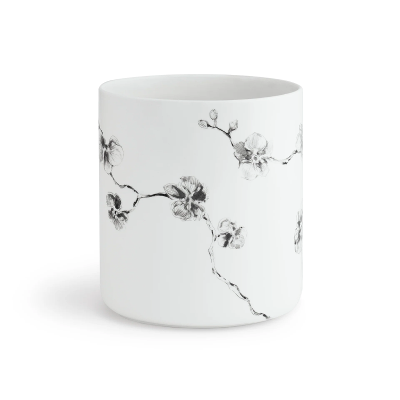 Michael Aram Black Orchid Porcelain Waste Basket