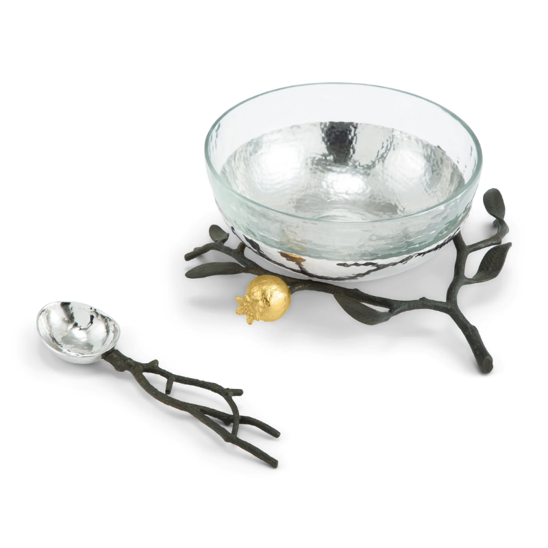 Michael Aram Pomegranate Glass Bowl &amp; Spoon