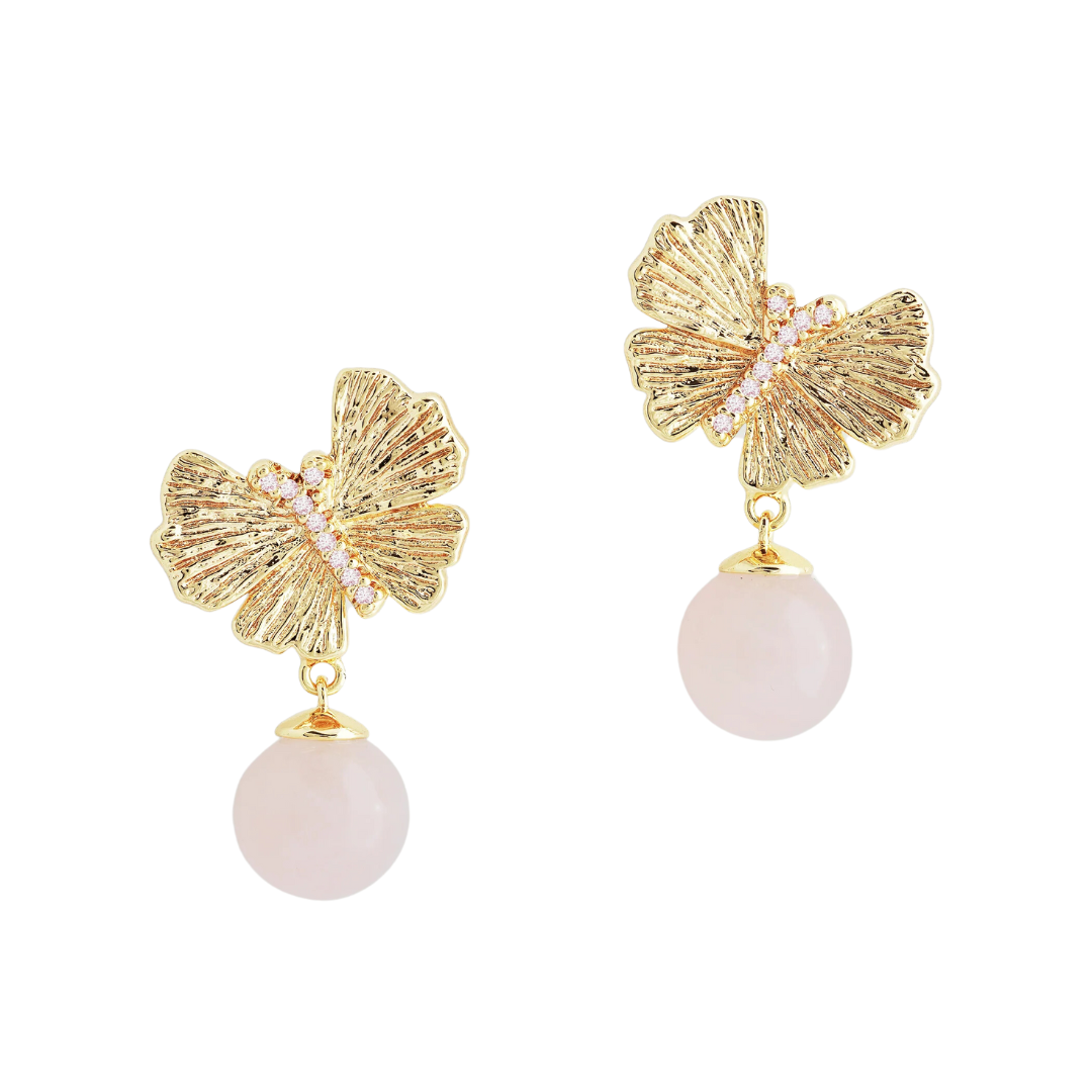 Anabel Aram Butterfly Stud Earrings with Quartz Boutique Marie Dumas