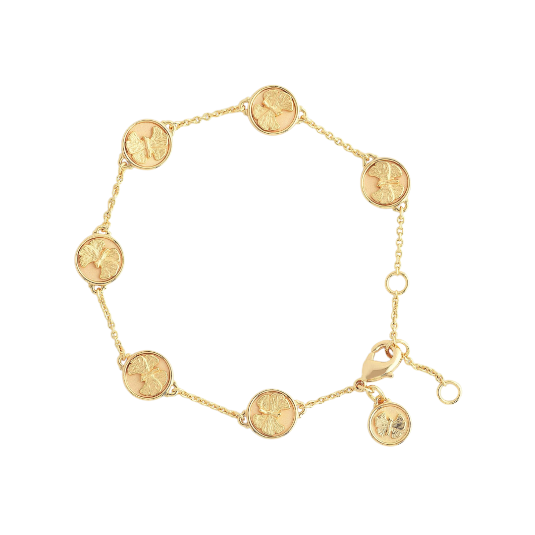 Anabel Aram Butterfly Coin Charm Bracelet
