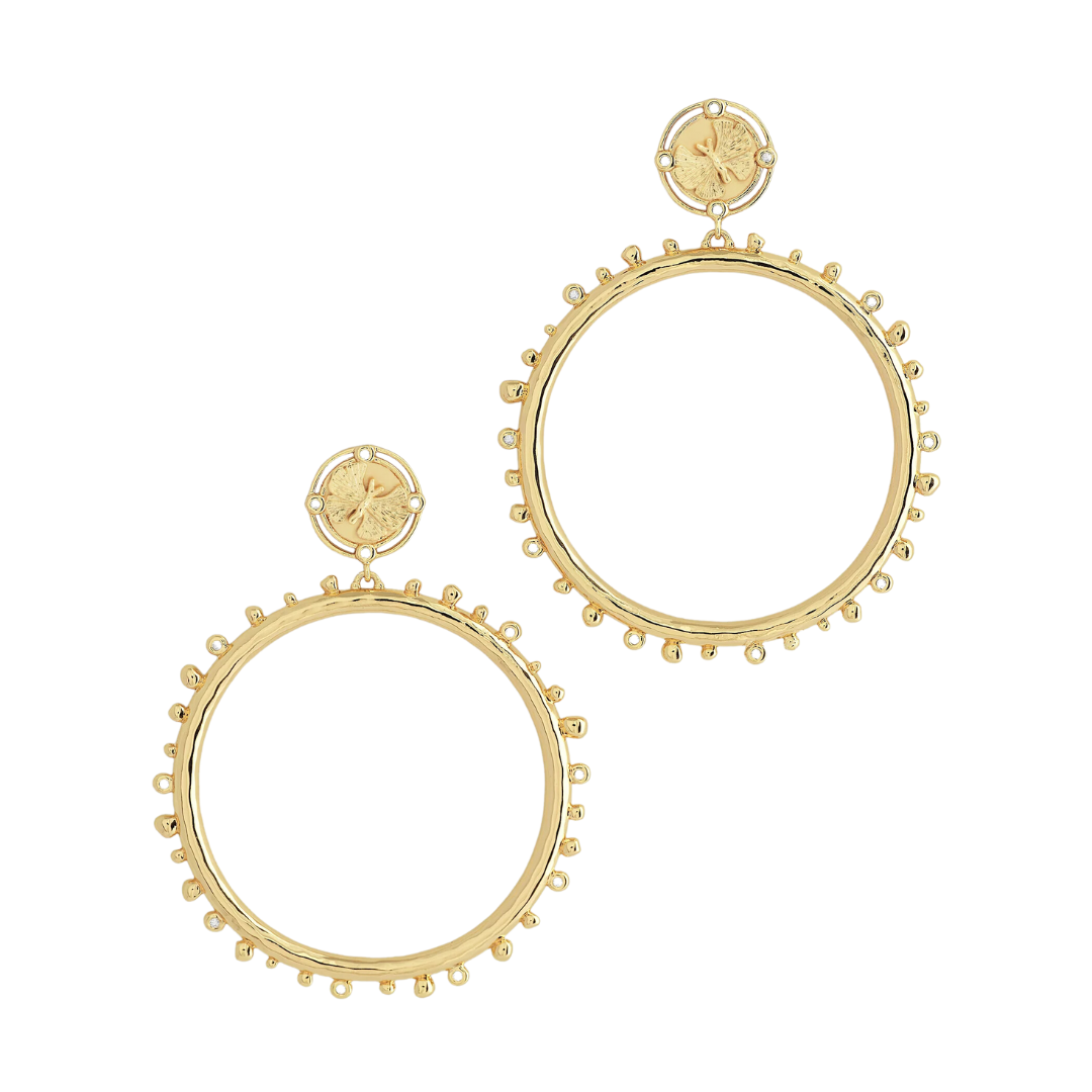 Anabel Aram Butterfly Coin Molten Hoops