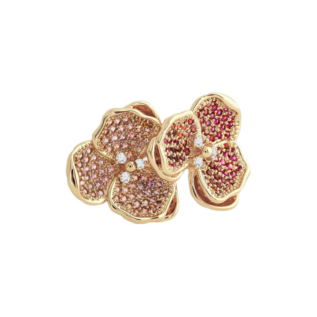 Anabel Aram Double Orchid Pavé Ring