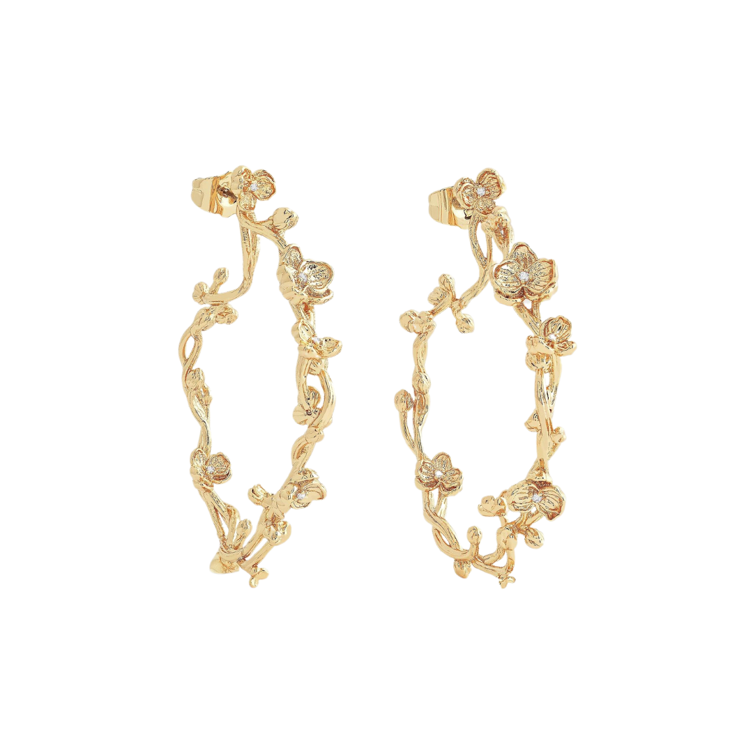Anabel Aram Orchid Hoop Earrings