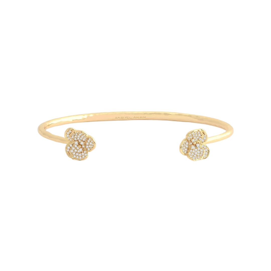 Anabel Aram Orchid Clear White Pavé Bangle