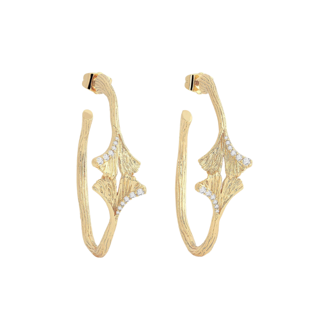 Anabel Aram Ginkgo Hoop Earrings