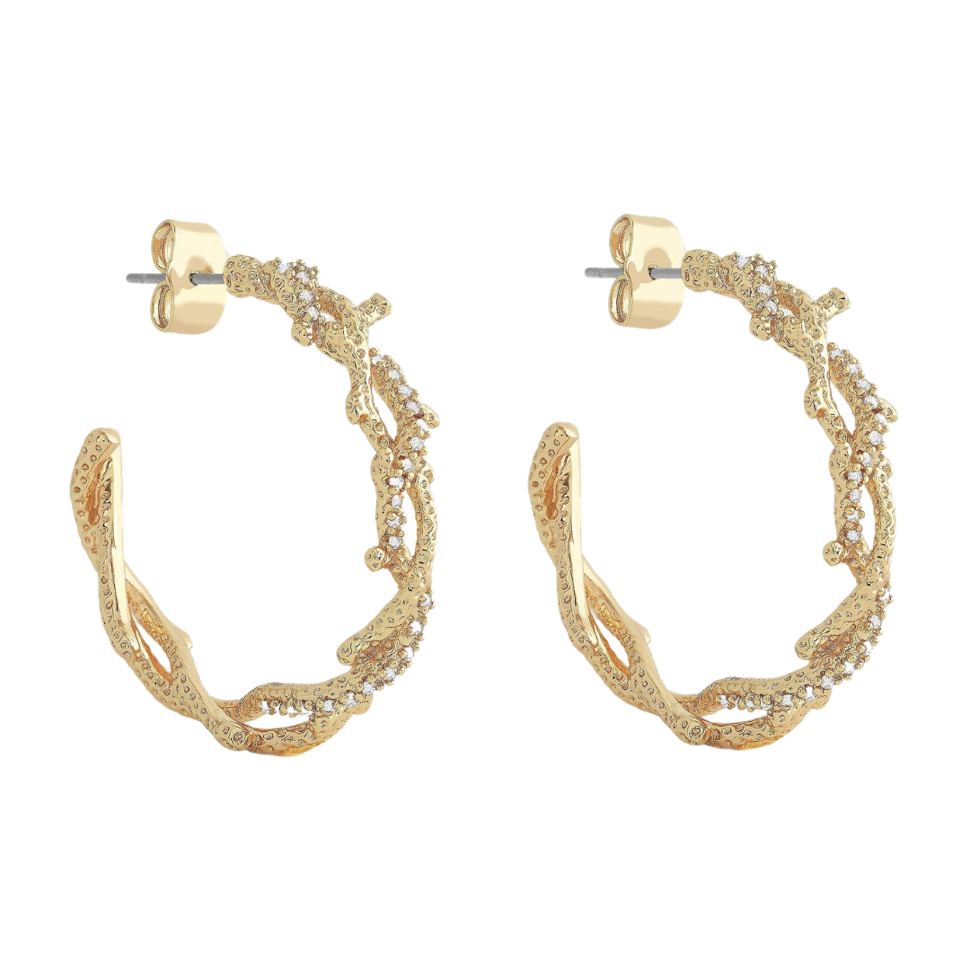 Anabel Aram Coral Hoop Earrings