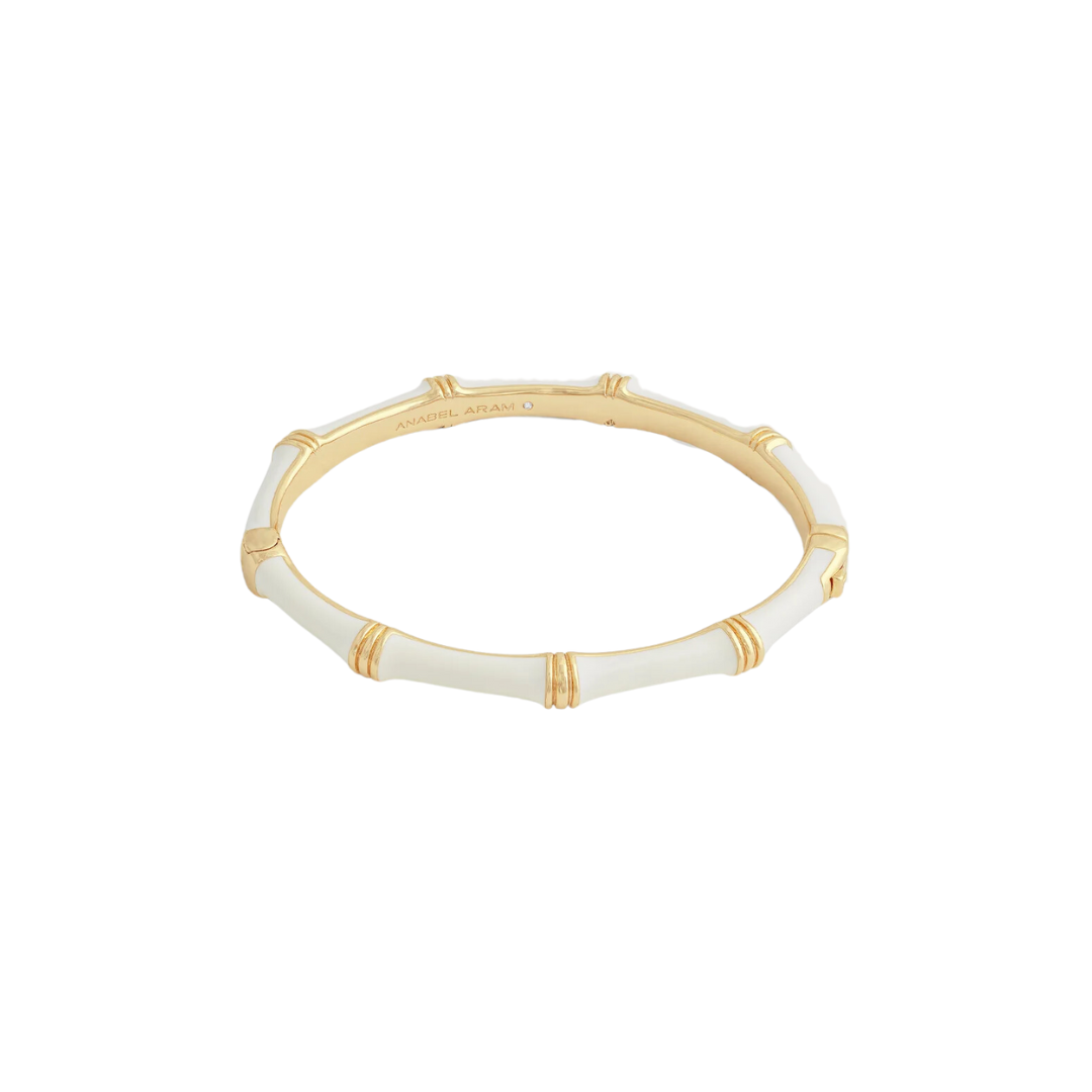 Anabel Aram Bamboo Enameled Hinged Bangle