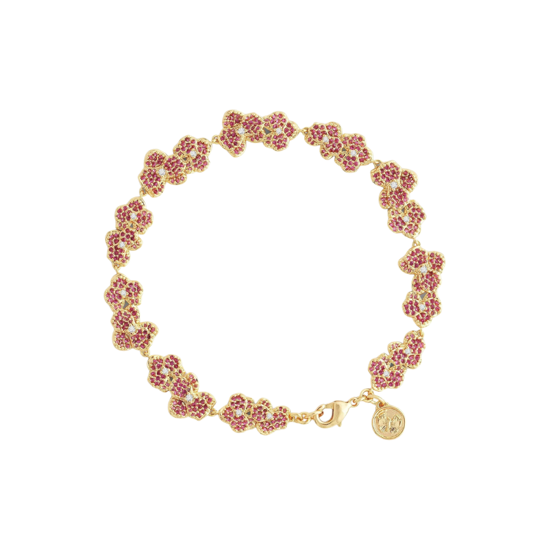 Anabel Aram Pink Pavé Orchid Tennis Bracelet