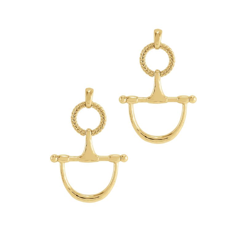 Anabel Aram Gold Cheval Bit Drop Earrings