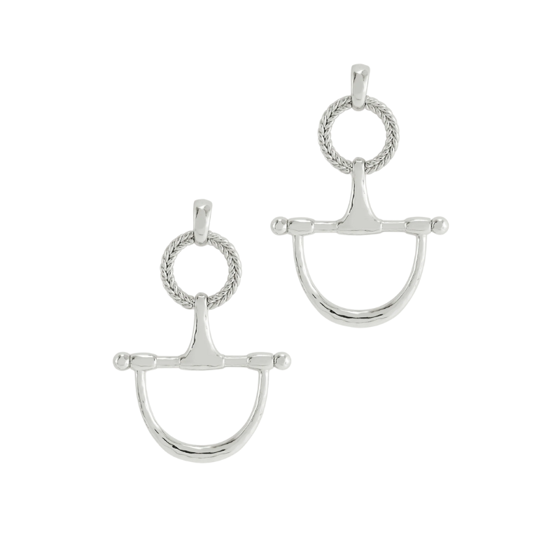 Anabel Aram Silver Cheval Bit Drop Earrings
