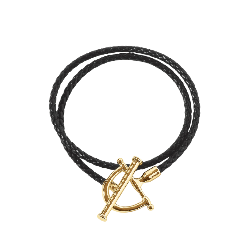 Anabel Aram Gold Cheval Leather Bracelet