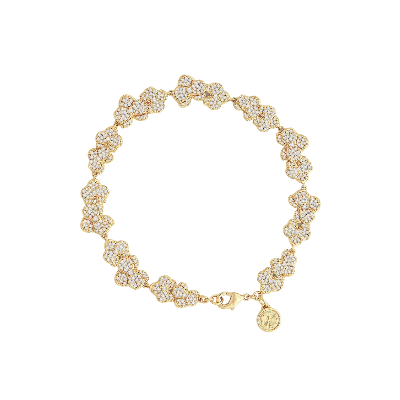 Anabel Aram Gold Pavé Orchid Tennis Bracelet