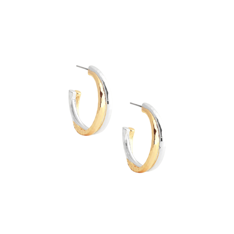 Anabel Aram Mixed Metal Farrier Hoop Earrings
