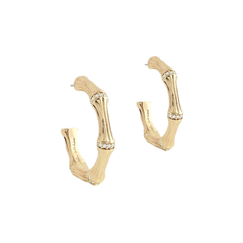 Anabel Aram Medium Gold Bamboo Hoop Earrings