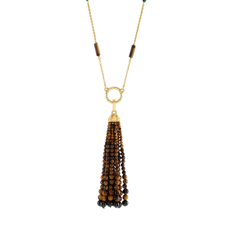 Anabel Aram Tigers Eye & Onyx Forza Pendant
