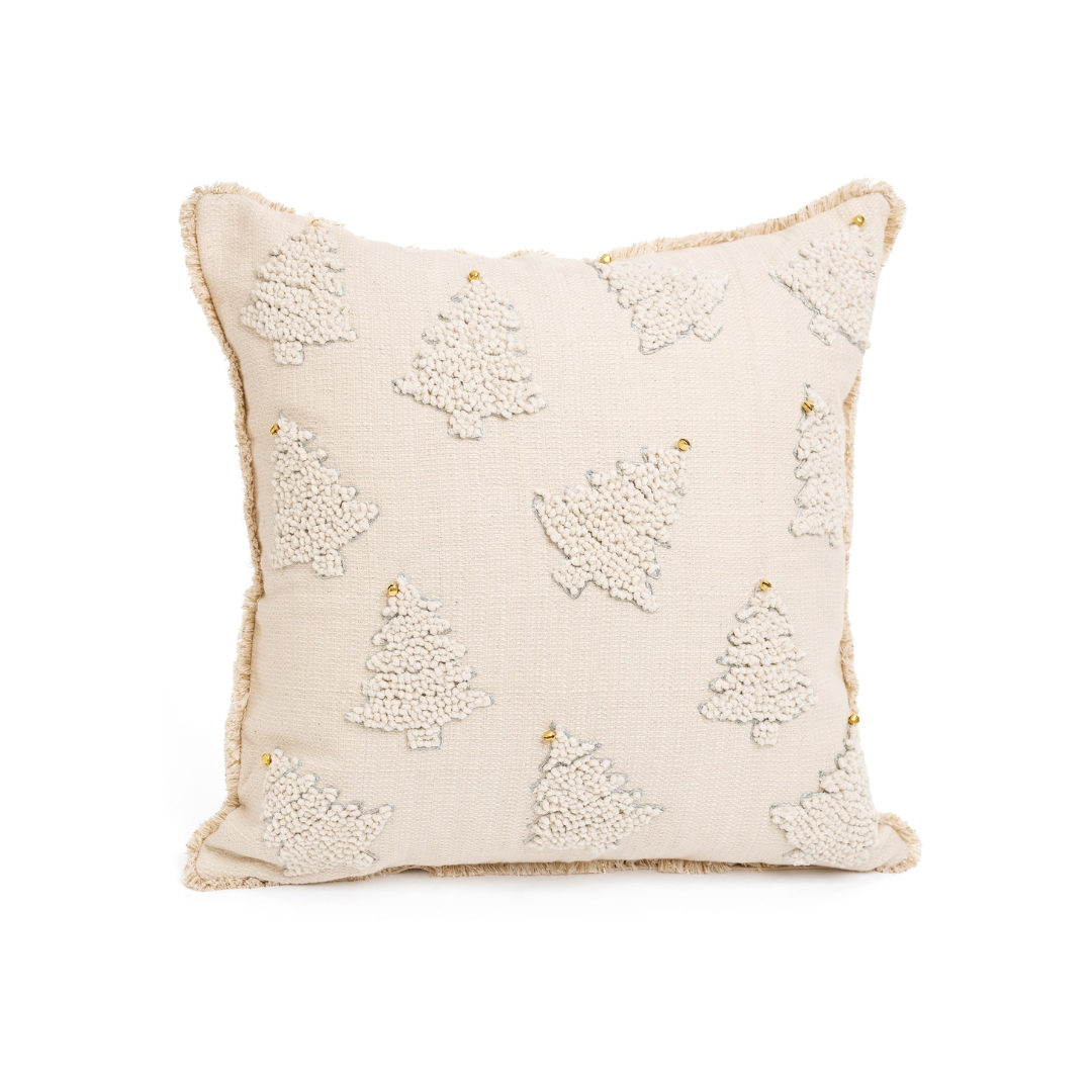 Christmas Trees Beige Pillow