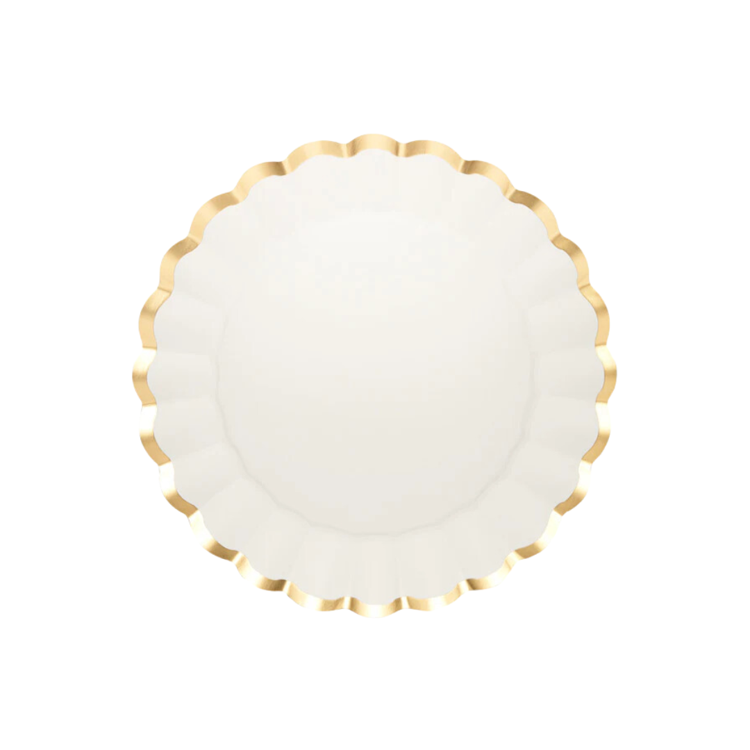 Scalloped Gold & White Charger Plates