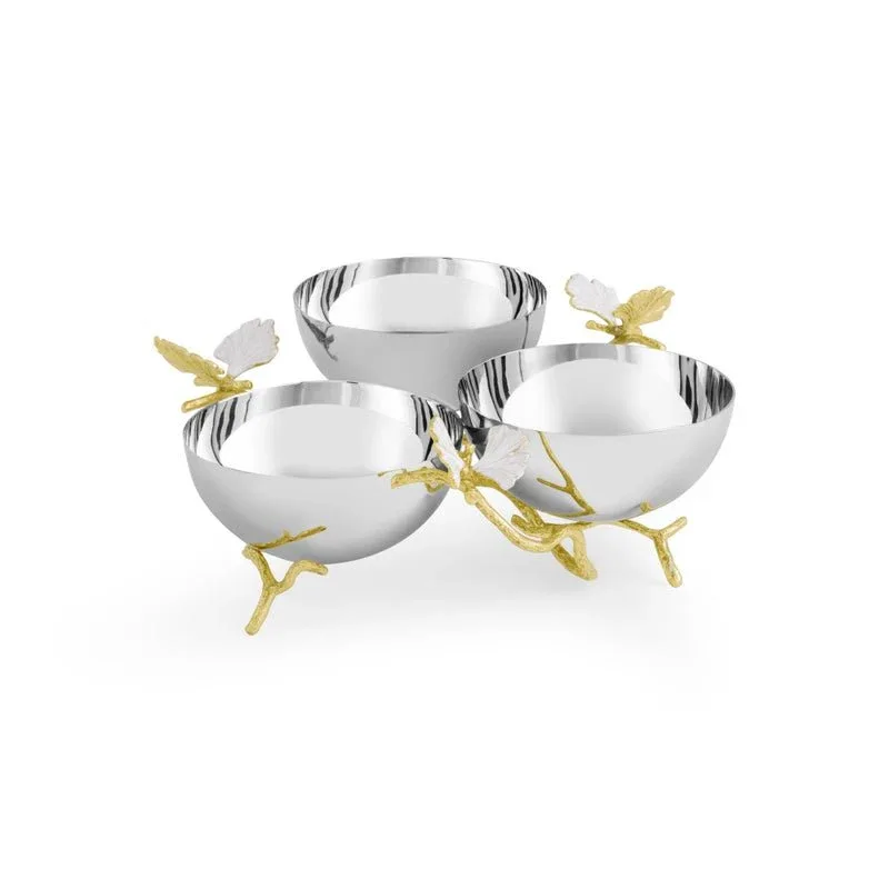 Michael Aram Butterfly Ginkgo Triple Bowl