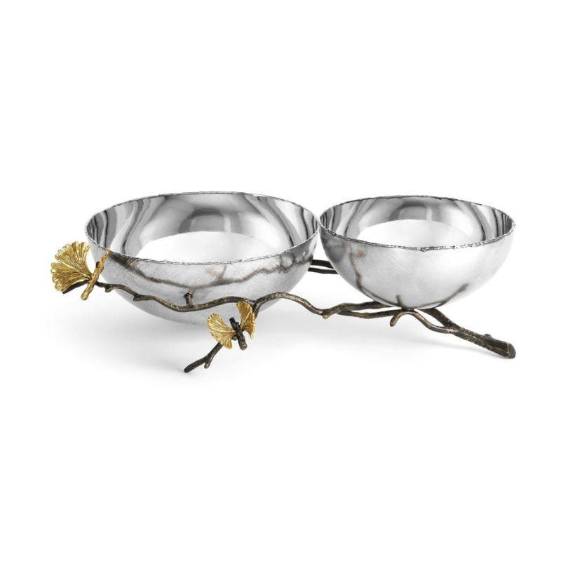 Michael Aram Butterfly Ginkgo Double Bowl