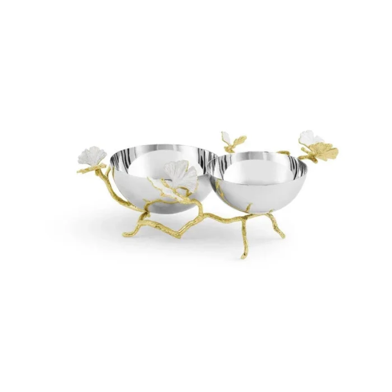 Michael Aram Butterfly Ginkgo Gold Double Dish