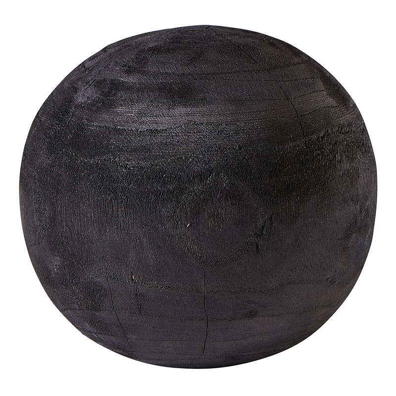Small Black Wood Sphere