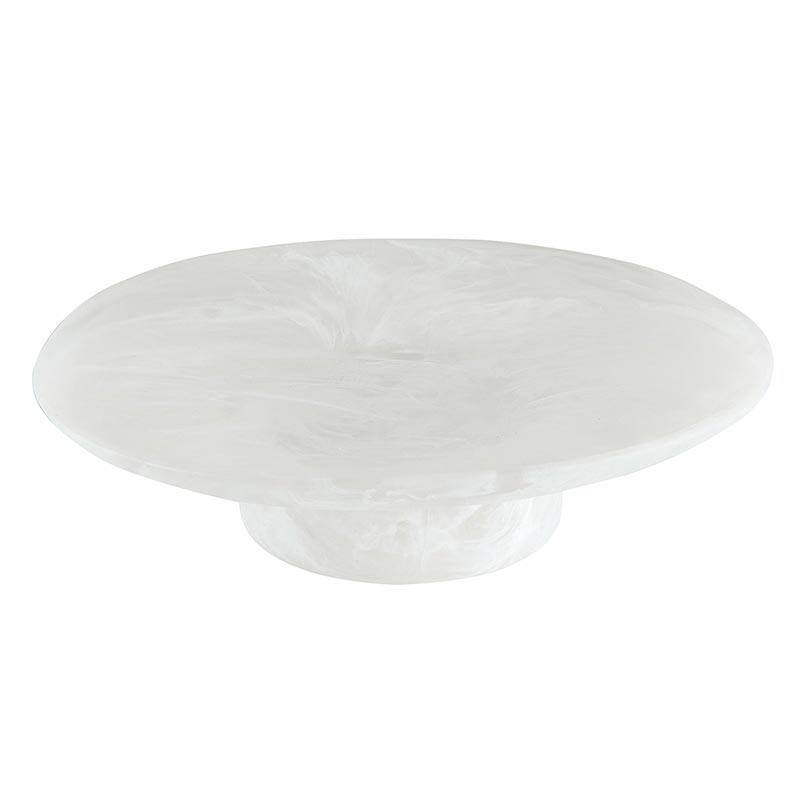 White Resin Pedestal Bowl