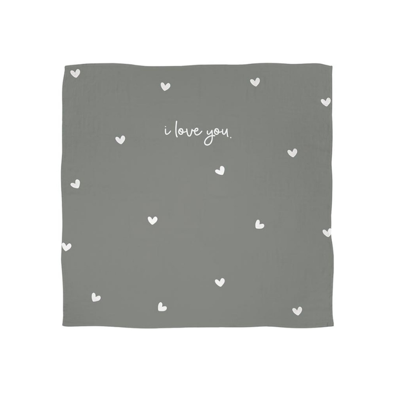 Grey Hearts Swaddle