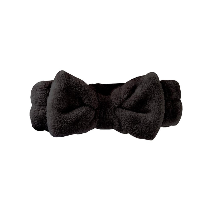 Black Plush Spa Bow
