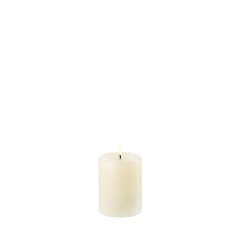 Smooth Ivory LED Pillar Candle 8x10cm
