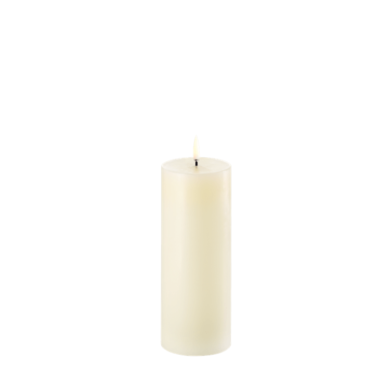 Smooth Ivory LED Pillar Candle 8x20cm