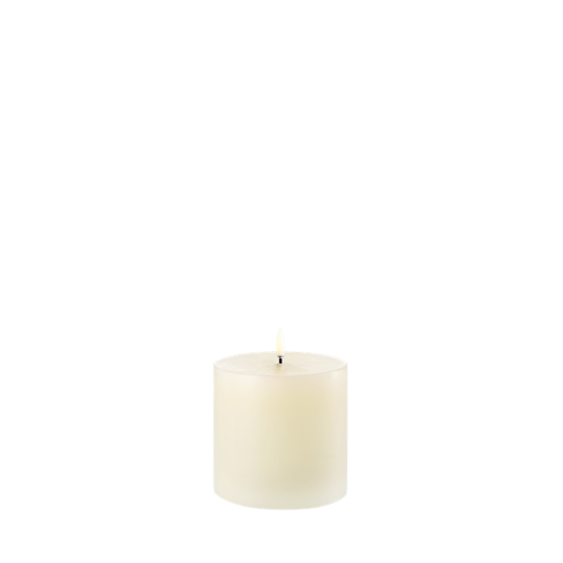Smooth Ivory LED Pillar Candle 10x10cm
