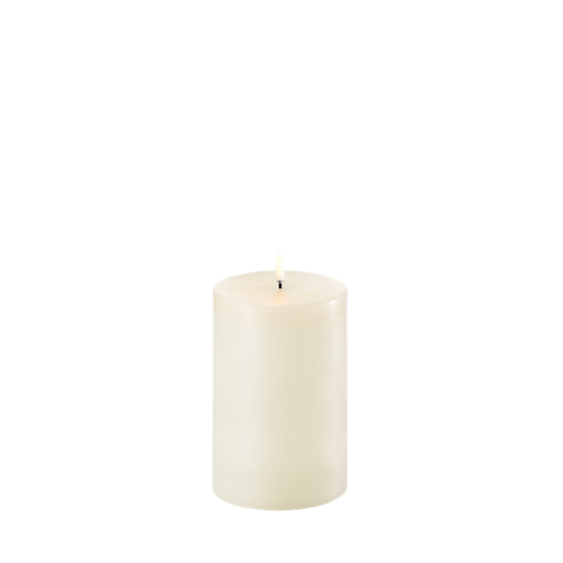 Smooth Ivory LED Pillar Candle 10x15cm