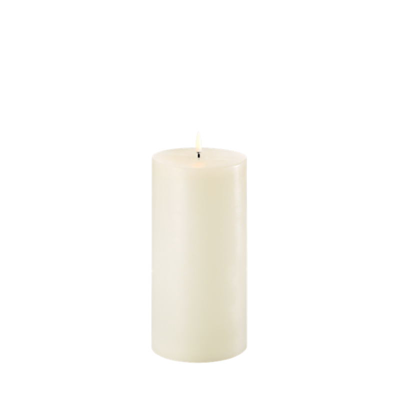 Smooth Ivory LED Pillar Candle 10x20cm
