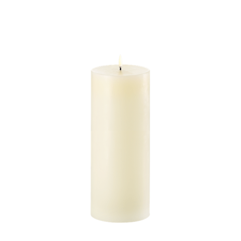 Smooth Ivory LED Pillar Candle 10x25