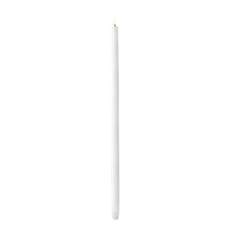 Tall White LED Taper Candle