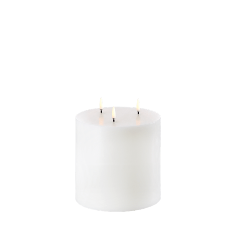 White Three Wick LED Pillar Candle