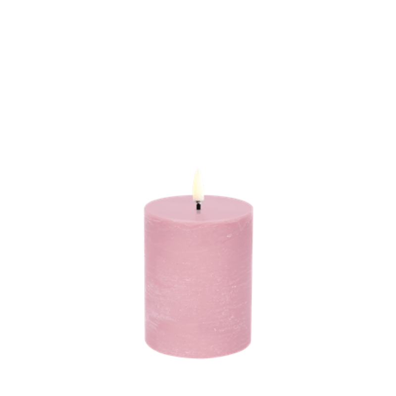Rose Rustic LED Pillar Candle