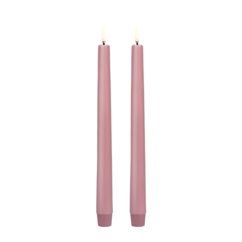 Set of 2 Rose LED Taper Candle