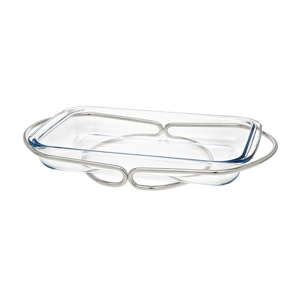 Nickel Infinity Glass Rectangular Dish