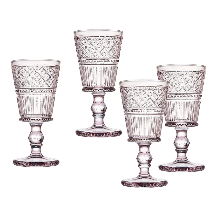 Classic Pink Set of 4 Goblets
