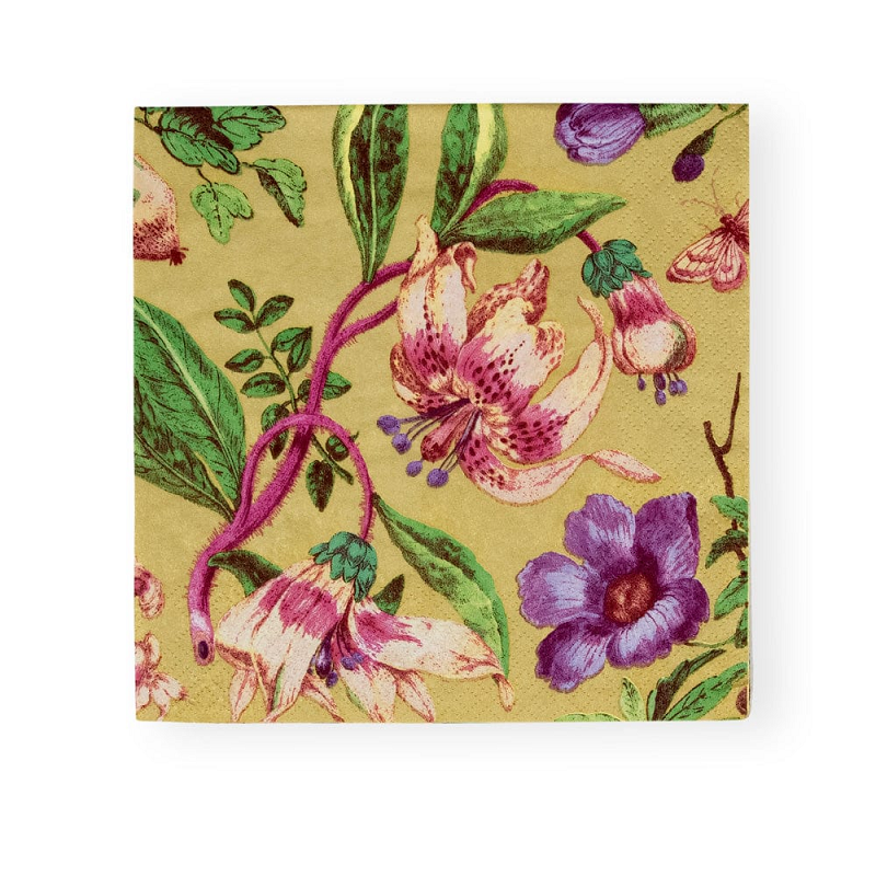 Gold Porcelain Bloom Luncheon Napkins