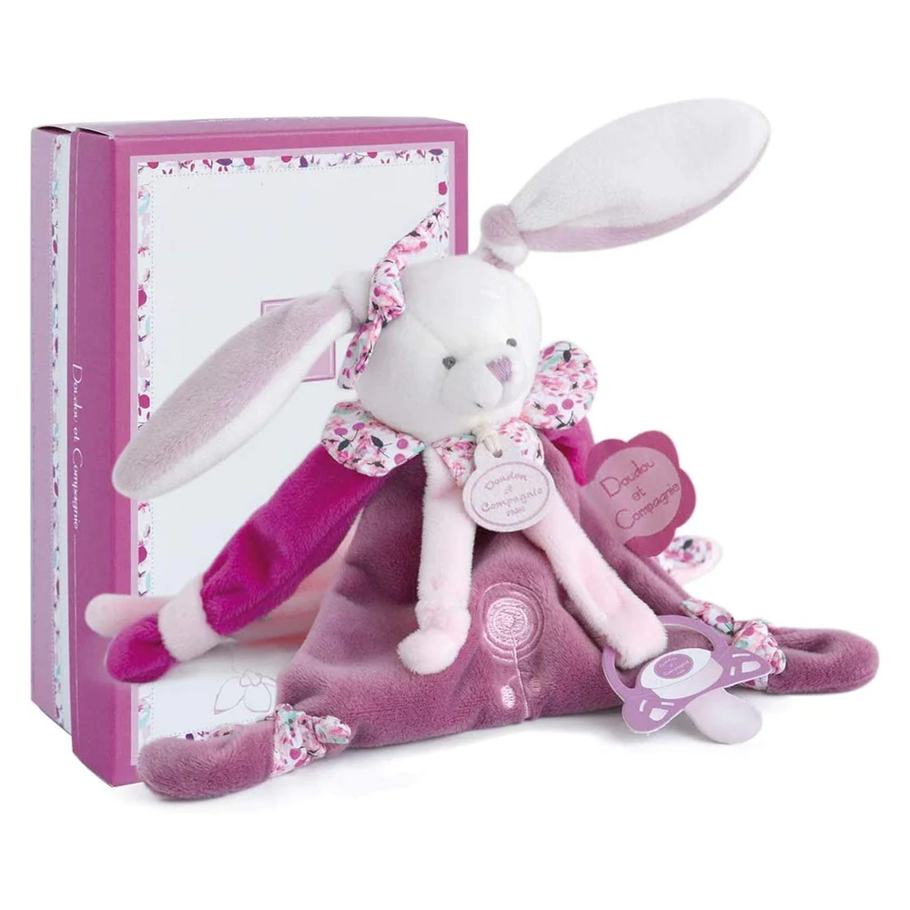 Pink Bunny Doudou with Pacifier