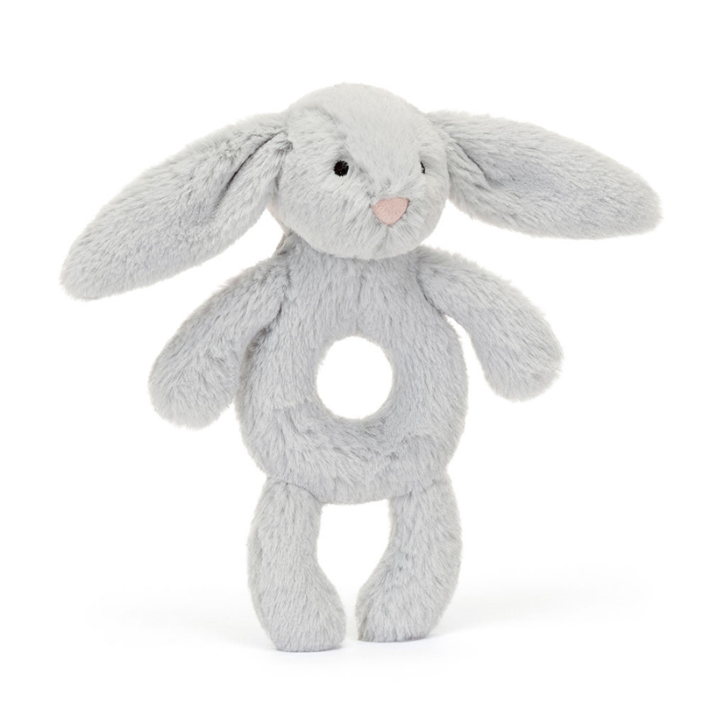 Jellycat Grey Bunny Ring Rattle